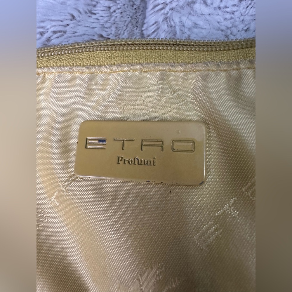 Etro Lemon Yellow Jacquard Zip Pouch - Picture 6 of 6